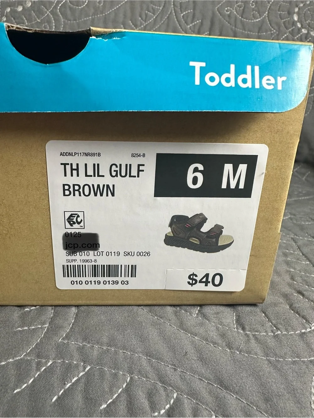 Thereabouts Toddler Boys  Lil Gulf Brown Strap Sandals NWT Size Toddler 6